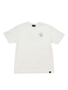 The Choona Armachillo Graphic Tee is a plain white, short-sleeve shirt with a small screen-printed cartoon graphic and text on the left chest. Made from 100% Pima Cotton, it features a black label with white text on the collar.