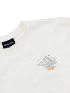 The Choona Armachillo Graphic Tee is a white, 100% Pima cotton shirt with a small pelican, waves, and sun graphic plus CHOONA on the chest; features a black CHOONA label inside the collar.